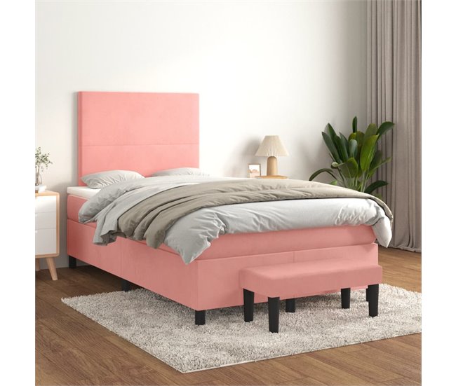 Cama box spring 120x200 Rosa