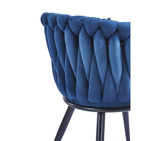 Silla Widny Black Terciopelo Azul