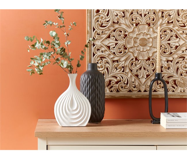 Beliani Jarrón decorativo THAPSUS Blanco