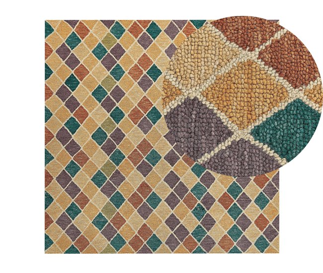 Beliani Alfombra de pelo corto KESKIN 200x200 Multicolor