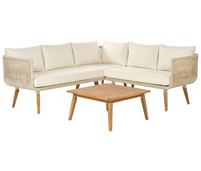 Beliani Conjunto de jardín ALCAMO Beige