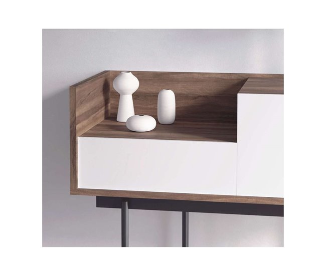 Recibidor modelo 671 en madera y patas metálicas 98 Blanco
