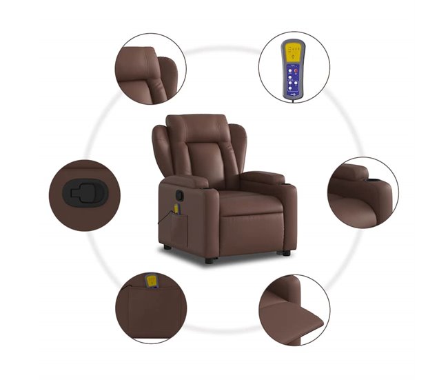 Sillón Reclinable De Masaje Elevable Marron