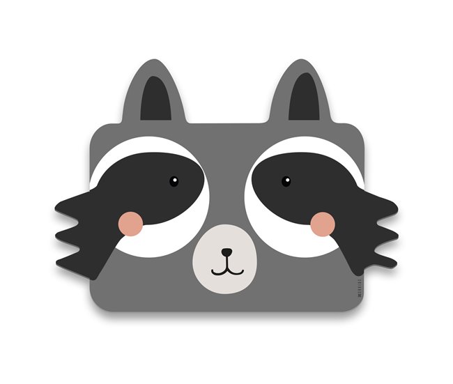 Mantel individual Infantil Mapache Gris