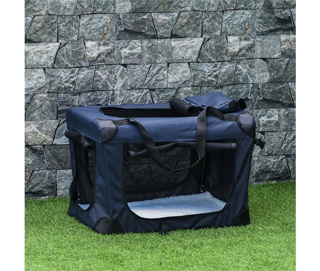 Transportín para Mascotas Tela Oxford, Acero y Poliéster PawHut Azul
