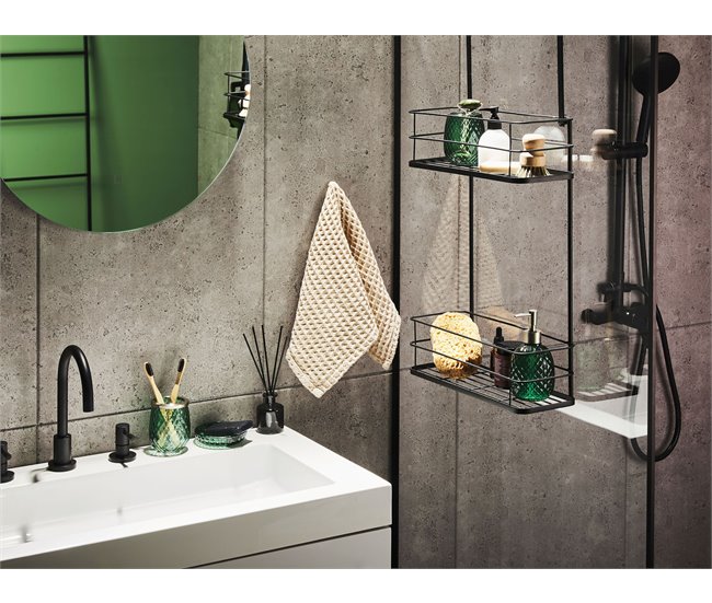 Beliani Estante de baño TAYASU Negro