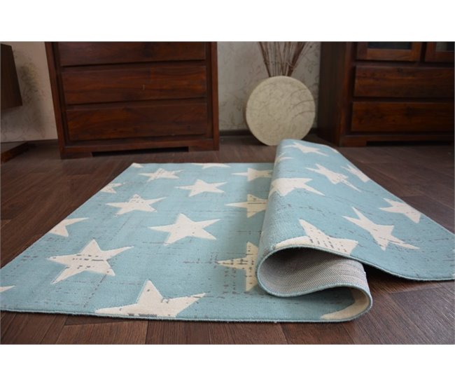 Alfombra SCANDI Estrellas 80x150 Azul