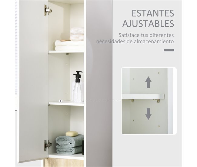 Armario de Baño Melamina de Madera, ABS kleankin, hogar - baño 30 Blanco