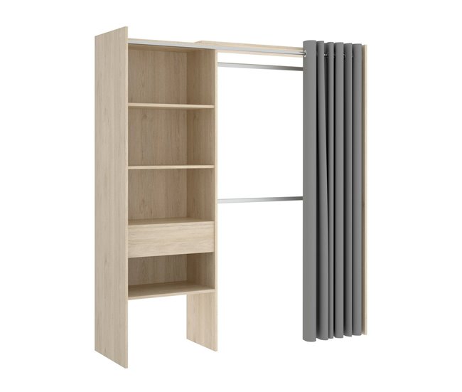 Guarda-roupa grande com efeito de madeira Marron