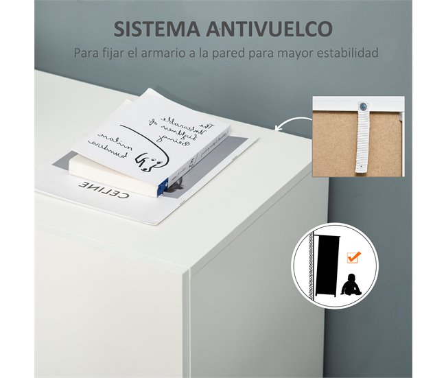 Aparador de Salón Melamina de Madera HOMCOM 70 Blanco