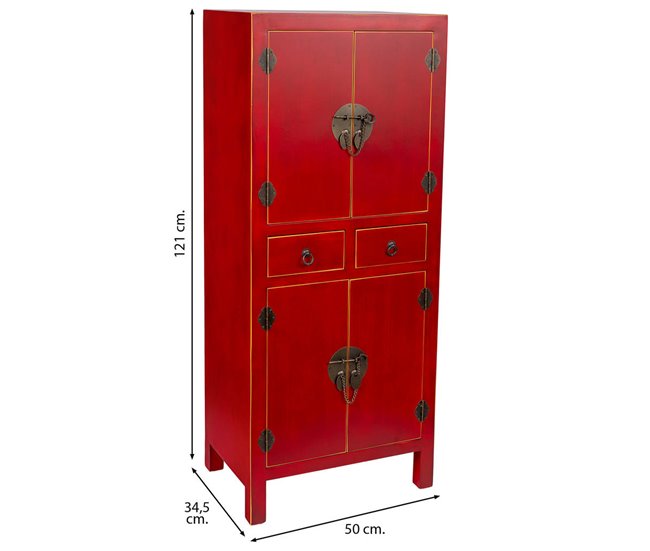 Armario de madera de 2 cajones y 4 puertas Blanco