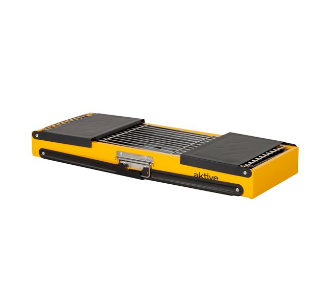 Aktive Barbacoa carbón plegable acero con bandejas laterales Amarillo