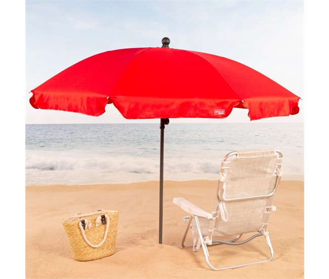 Aktive Sombrilla playa grande inclinable UV30 c/funda 200x200 Azul