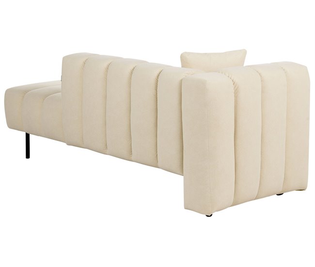 Beliani Chaise longue izquierdo Terciopelo LANNILS Crema