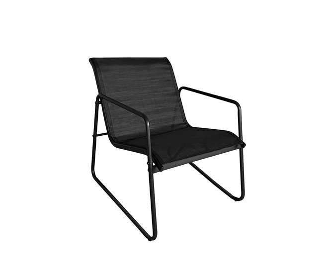 Acomoda Textil – Jardín Sofá + 2 Sillones + Mesa (4 Piezas) Negro