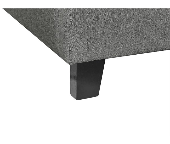 Beliani Cama con somier Poliéster ROANNE Gris