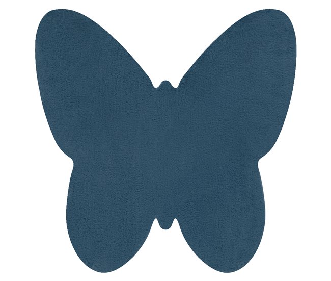Alfombra de lavado moderna SHAPE 3150 Mariposa shaggy 80x80 Azul