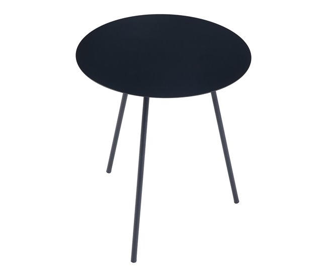 Mesa auxiliar Sula redonda 3 patas metal [en.casa] 40x40 Negro