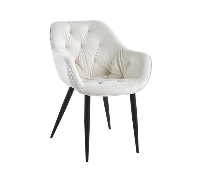 Silla Zandel Black Terciopelo Beige