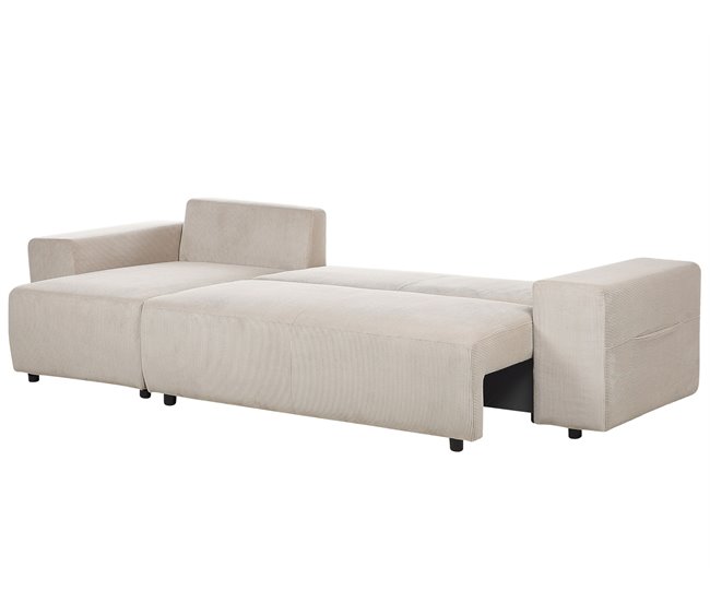Beliani Sofá esquinero Pana LUSPA Beige