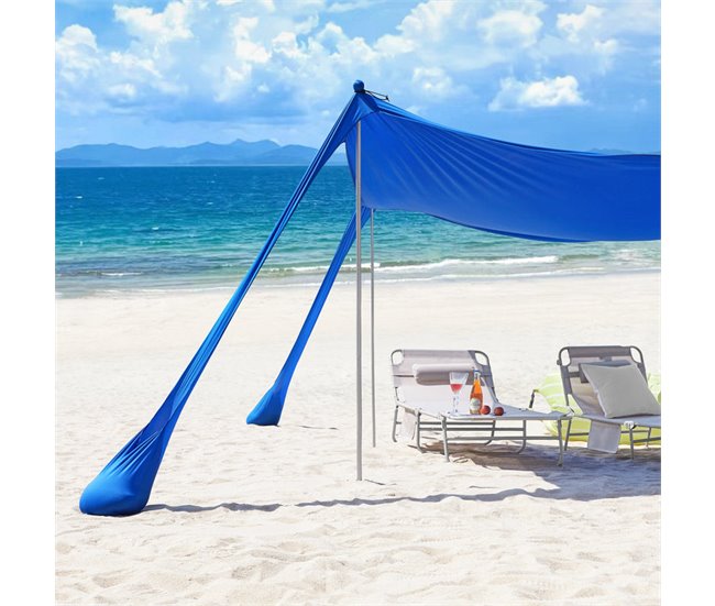 Tienda Carpas Para Playa Con Anclas De Bolsa SoBuy 400x400 Azul