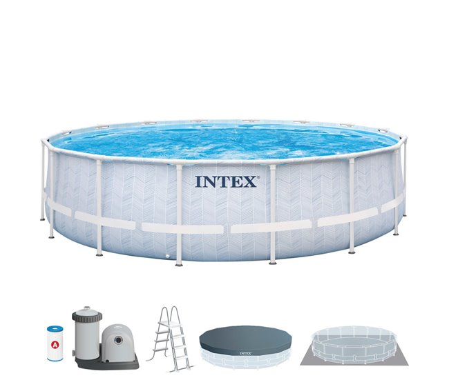 Piscina desmontable circular Chevron Prism Frame INTEX Gris
