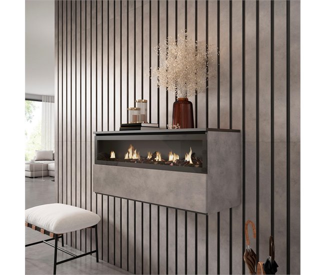 Chimenea eléctrica LED Cemento
