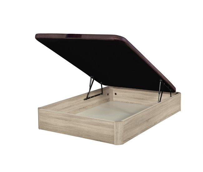 Canapé Abatible de Madera Cambrian Gran capacidad 135x190 Roble