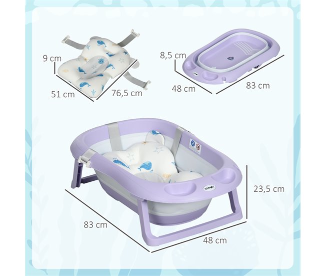 Bañera para Bebé PP, TPE ZONEKIZ Morado