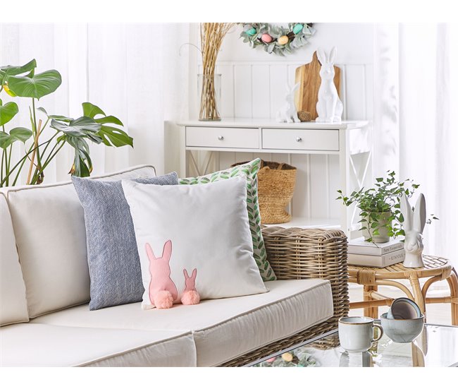 Beliani Cojín decorativo PHLOX Blanco