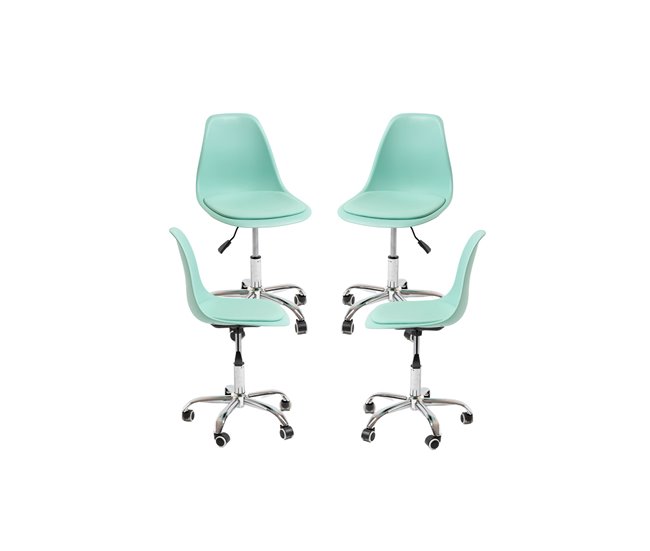 Pack 4 Sillas Dami Office Azul/ Verde