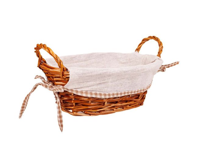 Panera mimbre forrada Marron