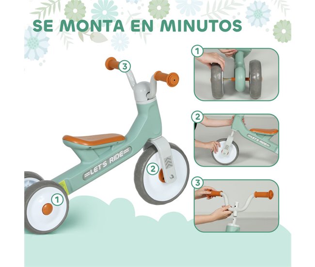 Bicicleta sin Pedales Metal, PP AIYAPLAY Verde