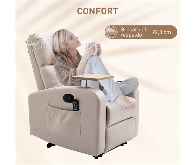 Sillón de Masaje Poliéster, Espuma HOMCOM Gris