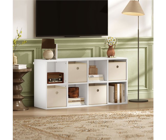 Estantería con Cubos Melamina de Madera HOMCOM Crudo