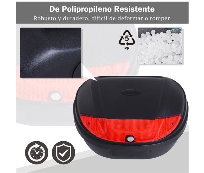 Baúl Moto PP HOMCOM, ferretería - accesorios para vehículos Negro