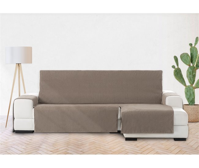 Vipalia Protector Cubre Sofá Chaise Longue Liso Modelo Chenilla Arena