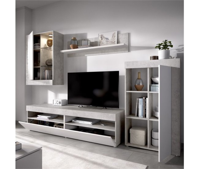 Composición de salón Tokio con luces LED Blanco