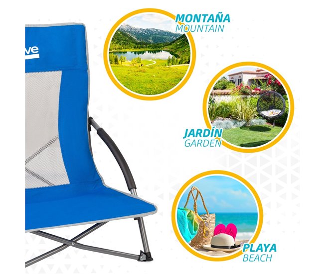 Silla plegable de tela para playa Aktive Azul