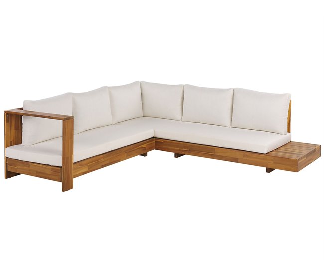 Beliani Conjunto de jardín MARETTIMO Blanco/ Beige