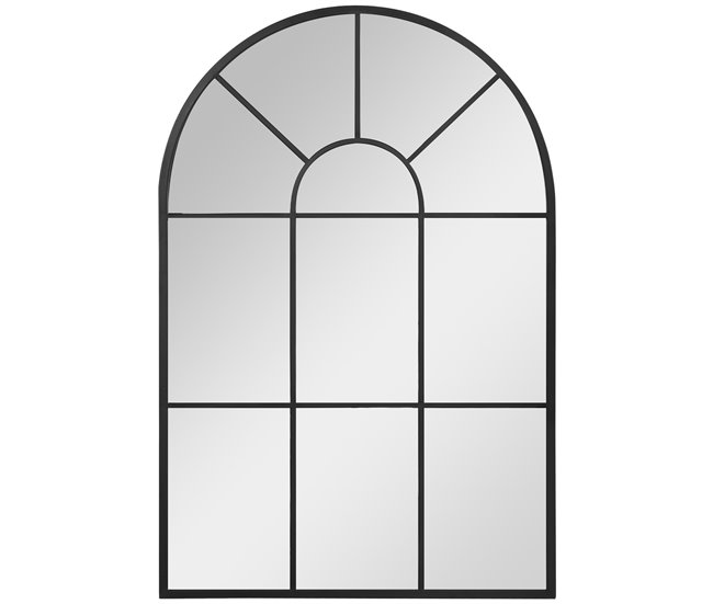 Espejo de Pared Metal, Vidrio HOMCOM, hogar - decoración hogareña 60x2 Negro