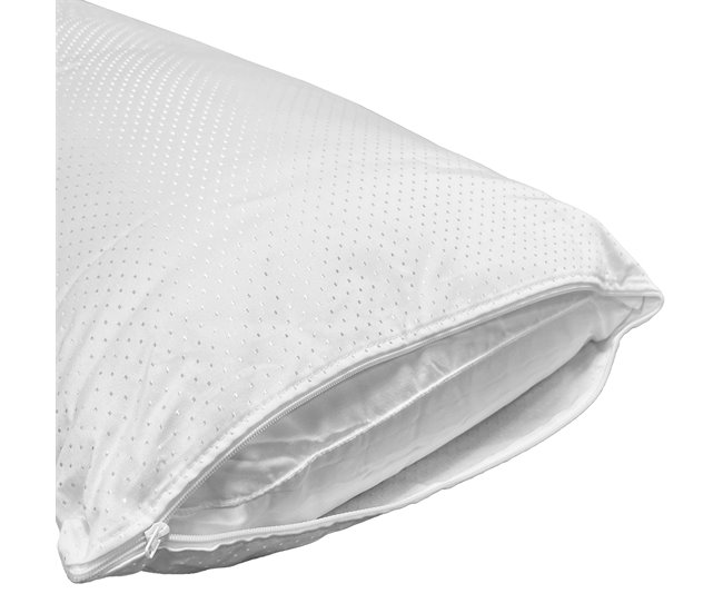 Almohada Brillantina Moshy Algodón y Poliéster 70x35 Blanco