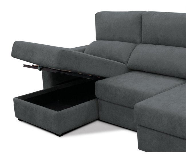 Chaise longue convertible en cama tela APRIL Gris