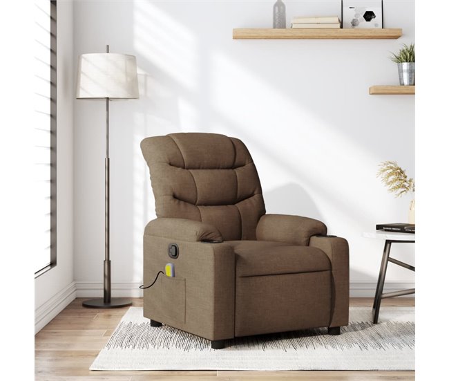 Sillón Reclinable De Masaje Marron Claro