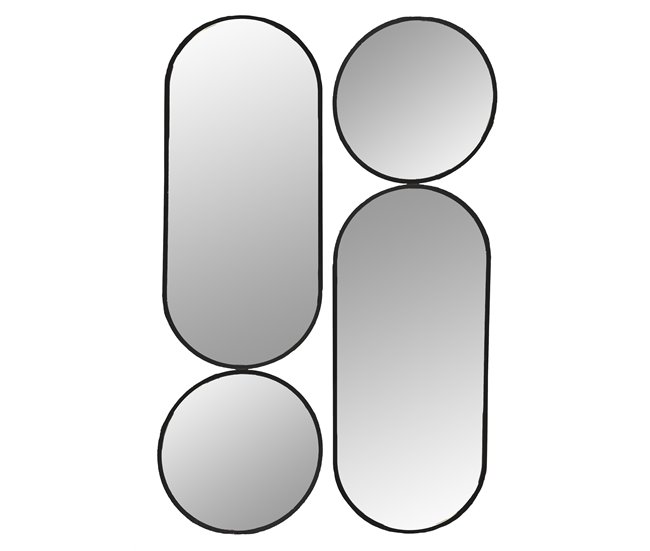 Set de 4 espejos de pared HANNA marca ECOANYA Negro