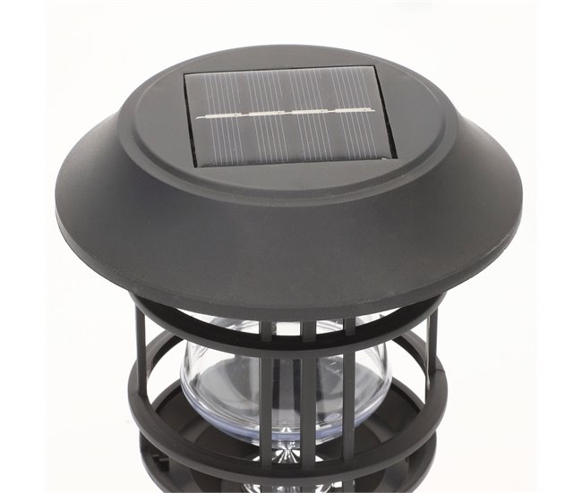 Aktive Set de 2 balizas LED solares luz cálida 6 lúmenes IP44 Negro