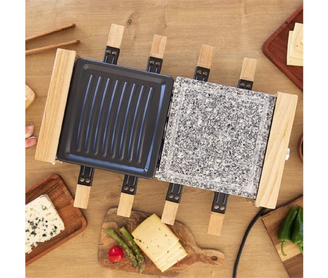 Raclette de madera Cheese&Grill 8400 Wood MixGrill Cecotec Negro