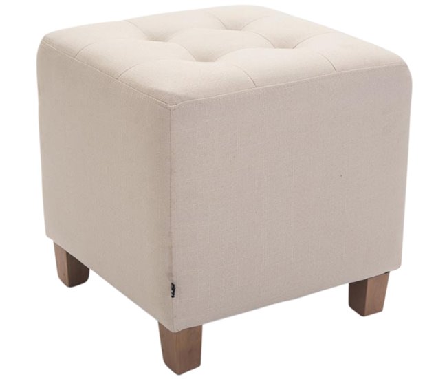 Set de 2 Taburetes Puff Pharao en tela Crema
