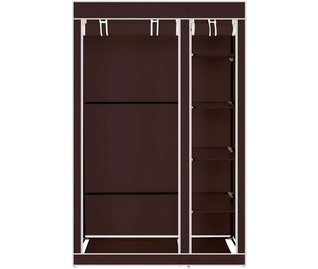 Armario Vestidor de Tela Con Puertas de Cremallera Nyana Home Marron