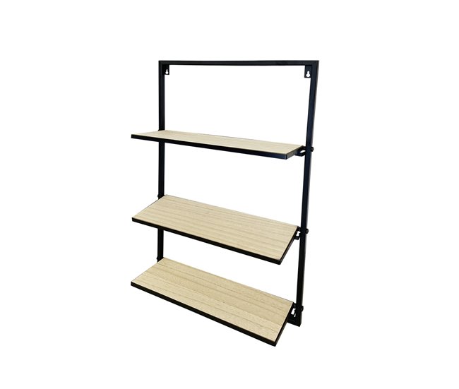 Acomoda Textil – Estante para pared de Madera. (3 Baldas) Madera Clara